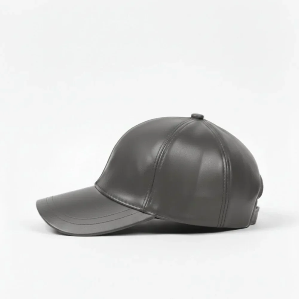 TELLARO Leather Baseball Cap - Gray - Picture 2 of 2